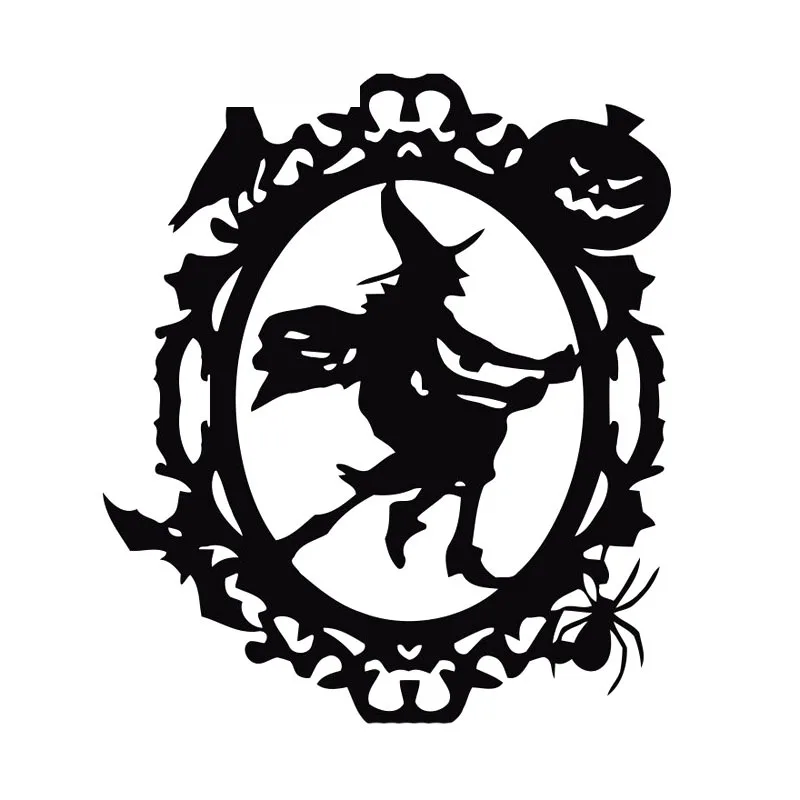

Beautiful Witch Mirror Decals High Quality Car Window Decoration Personality Pvc Waterproof Decals Black/white, 16cm*13cm