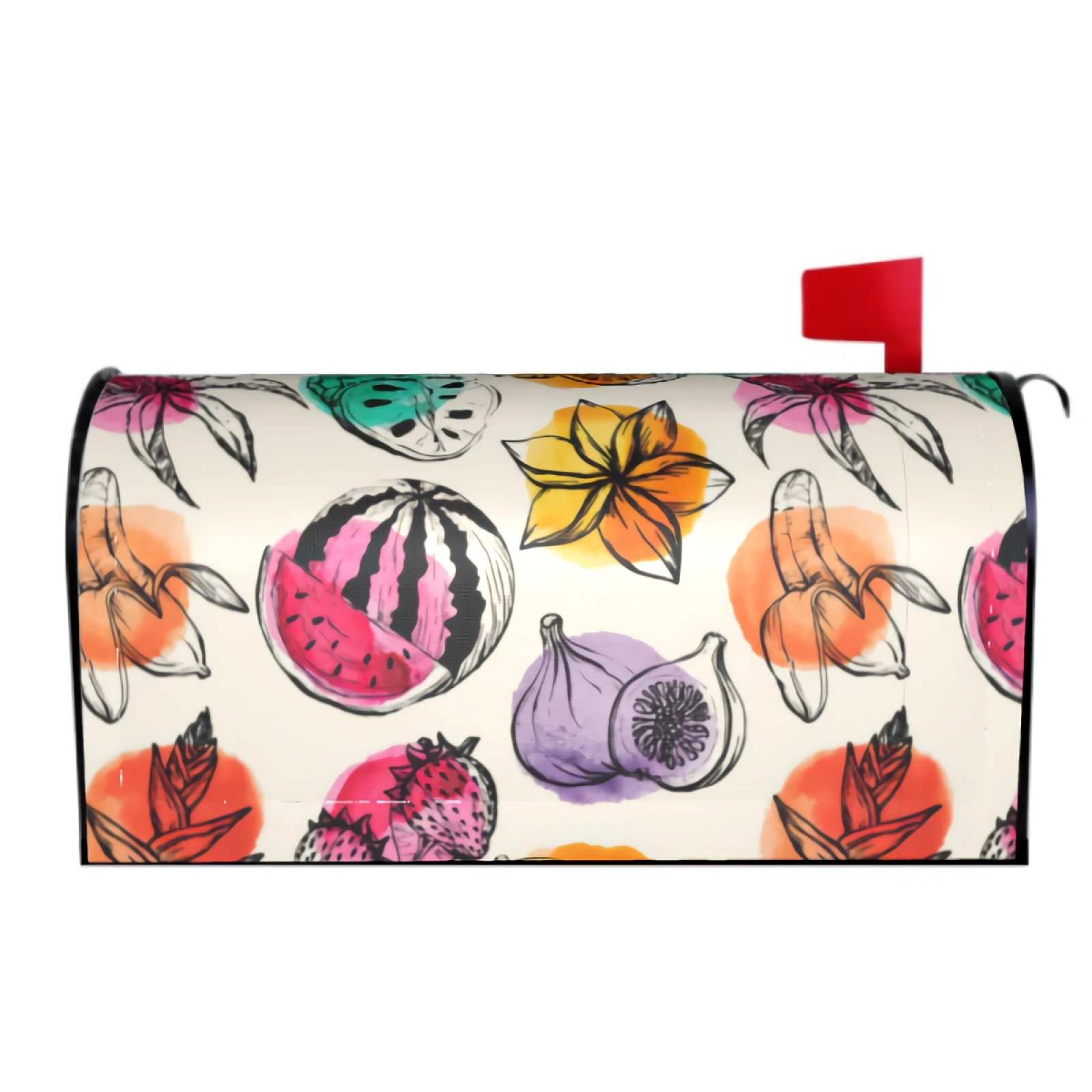 

Lemon Watermelon Decorative Mailboxes Wraps Post Letter Box Cover Standard Size 18x21 In for Outdoor Garden