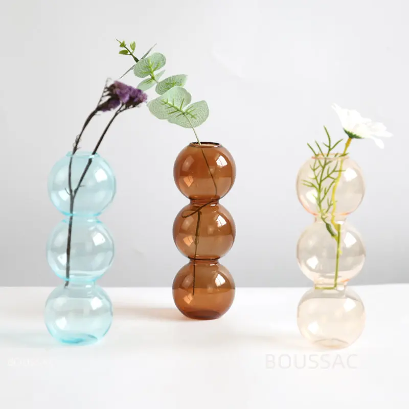 

Arrangement Spherical Art Flower Ornaments Vases Nordic Creative Glass Bubble Vase Flower Decoration Home Birthday Gift