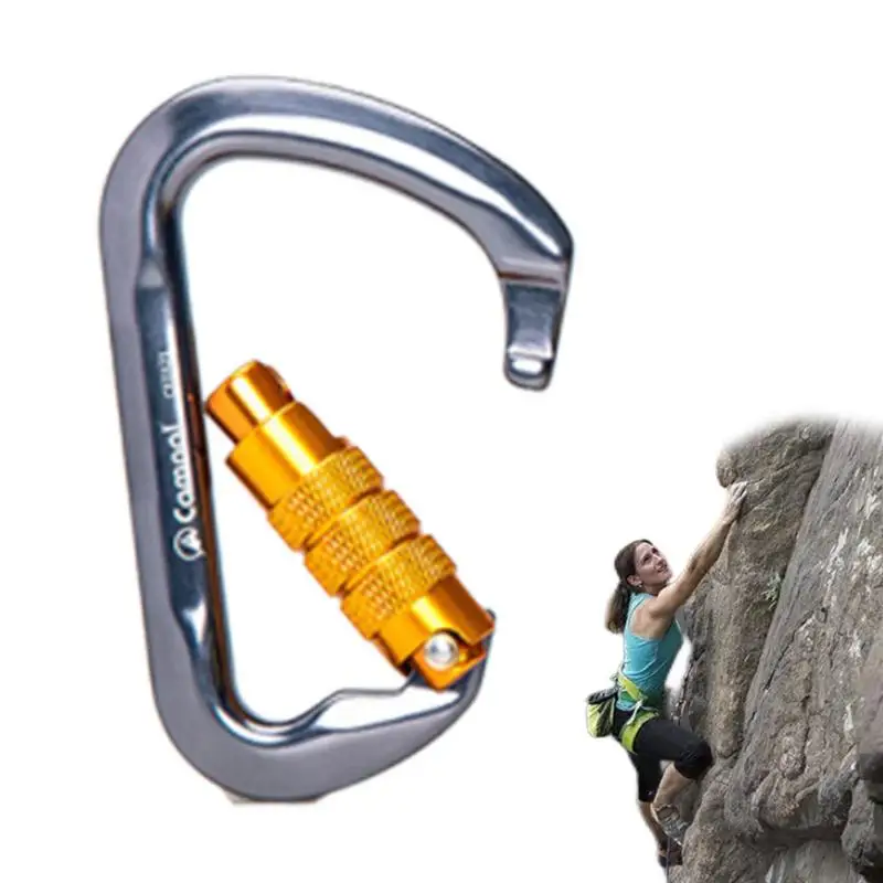 

Heavy Duty Carabiner Clip 30KN Automatic Lock Heavy Duty Carabiners Clips Lightweight Crossing Hook For Rock Climbing Rappelling