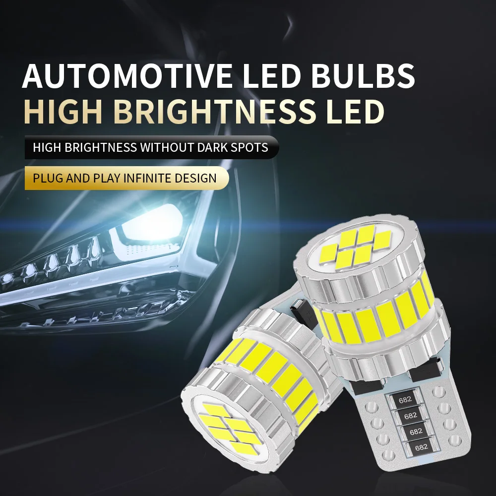 2 шт. T10 W5W светодиодные лампы Canbus Super Bright без ошибок лампа для внутренней двери