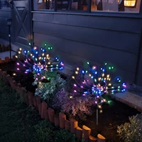 firework lights solar lights outdoor waterproof with 2 lighting modes twinkling and steady on for garden patio yard flowerbed