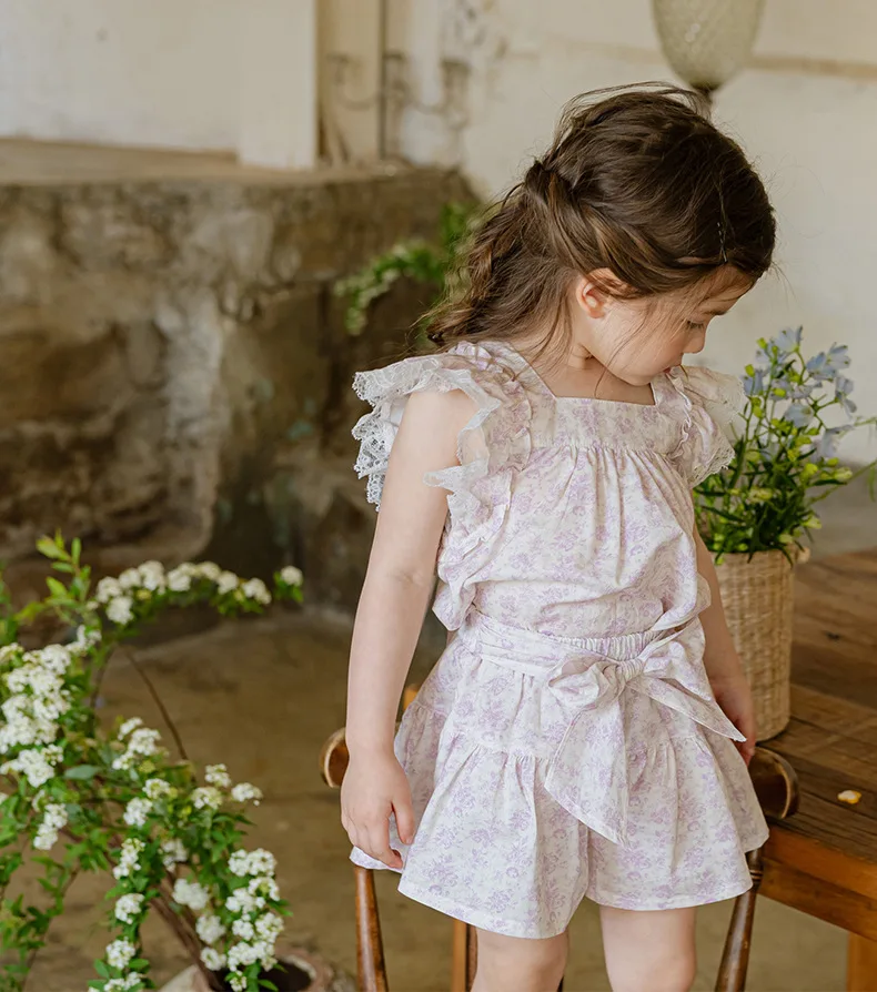 2024 летние новые стильные шорты клубника Шан для девочек в корейском ретро стиле