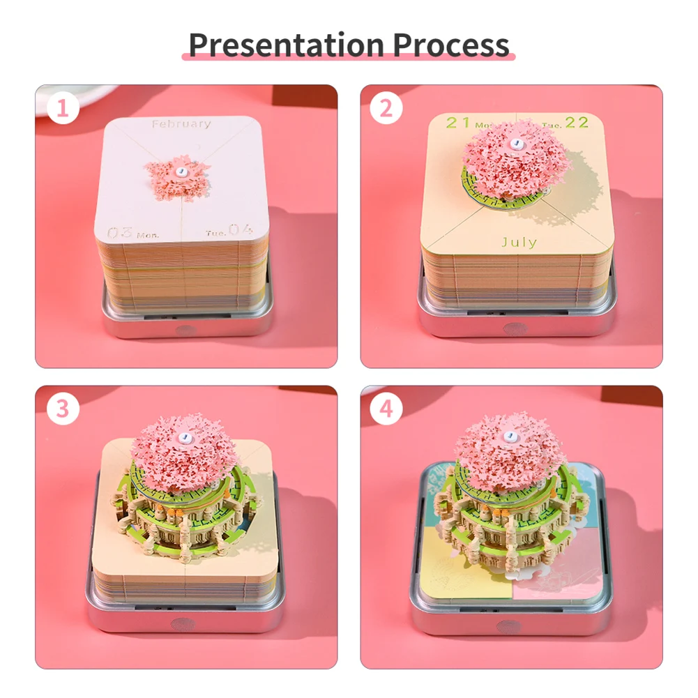 Настольный 3D-календарь 2025 календарь с фотографиями резьбой по бумаге