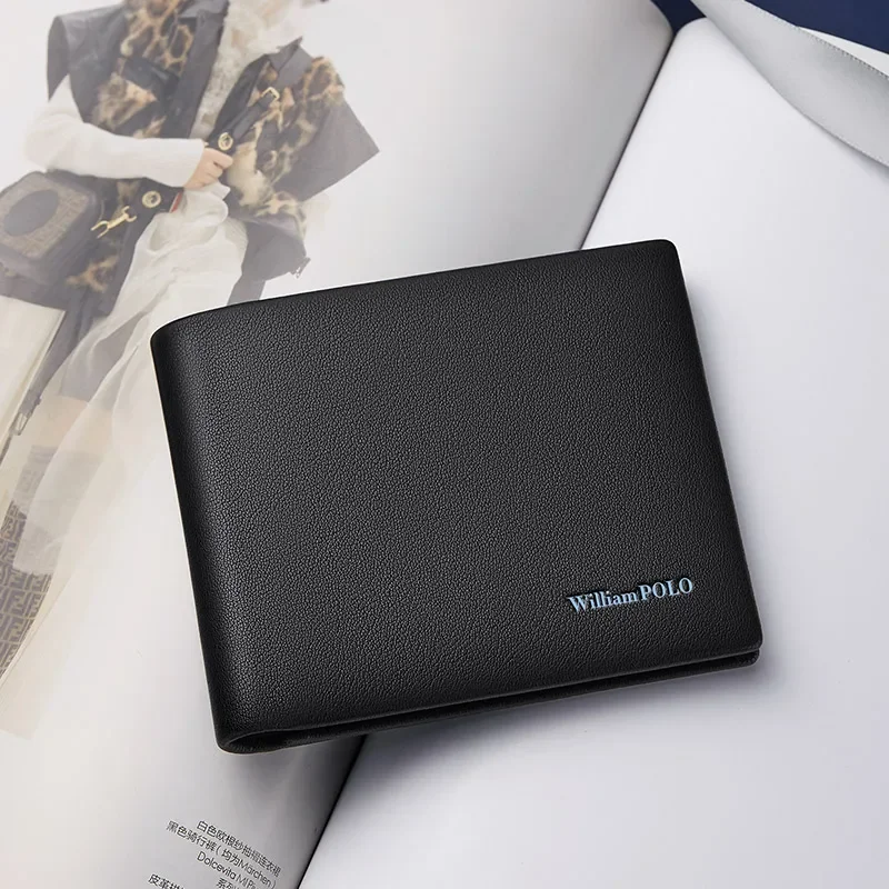 Кошелек мужской кожаный роскошный короткий бумажник большой вместимости зажим