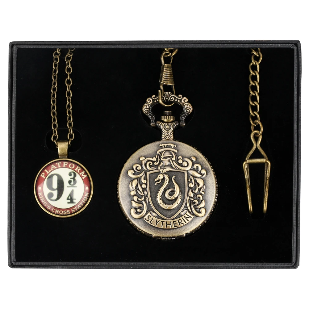 Pocket Watch Pendant Vintage Engraving Quartz Pocket Watch Necklace Luxury Gift Sets for Men Analog Fob Clock Rreloj De Bolsillo