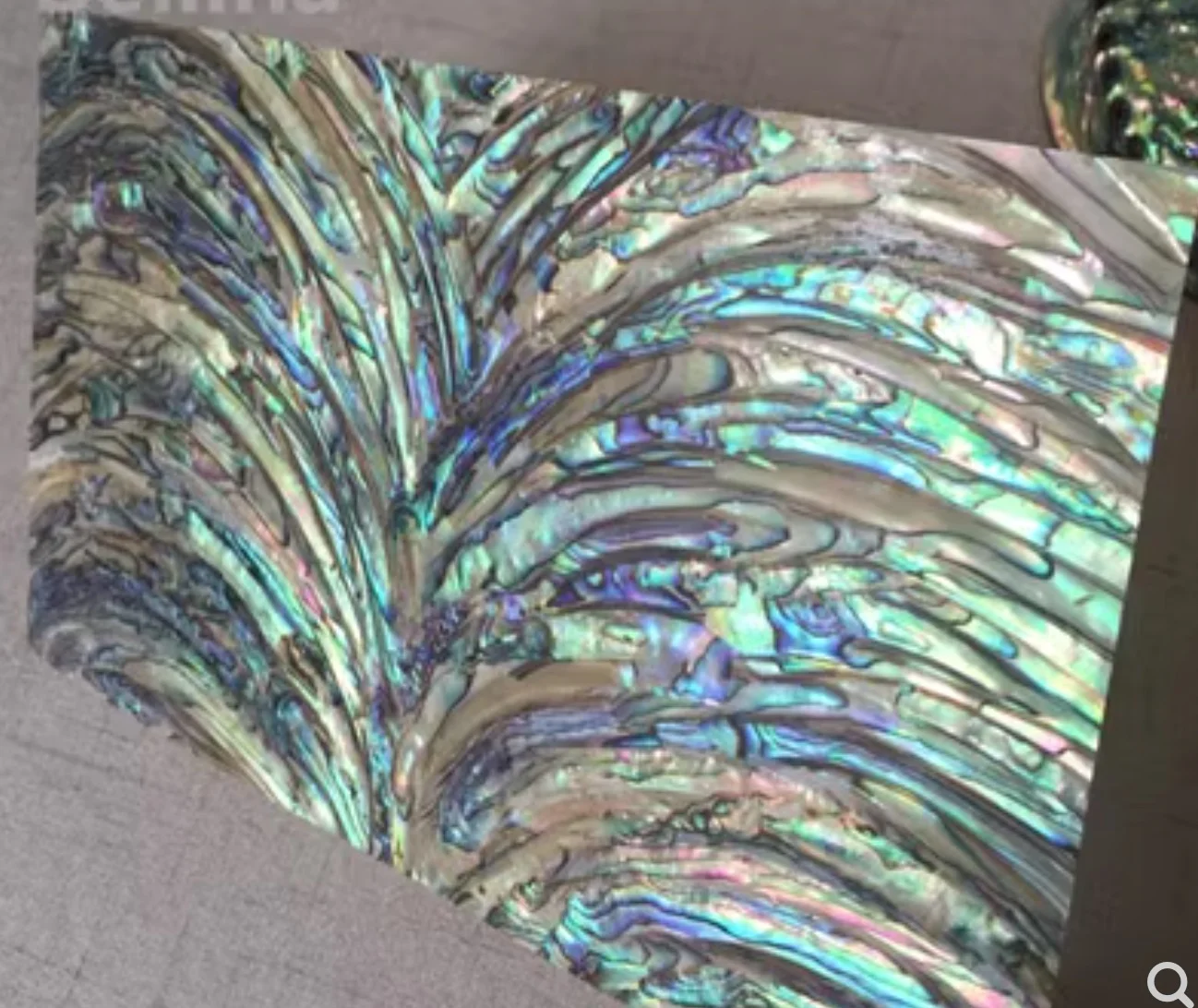 

240x140mm Thickness:0.25mm Blue green knife patterned natural abalone shell paper sheet Inlaid decorative patch material