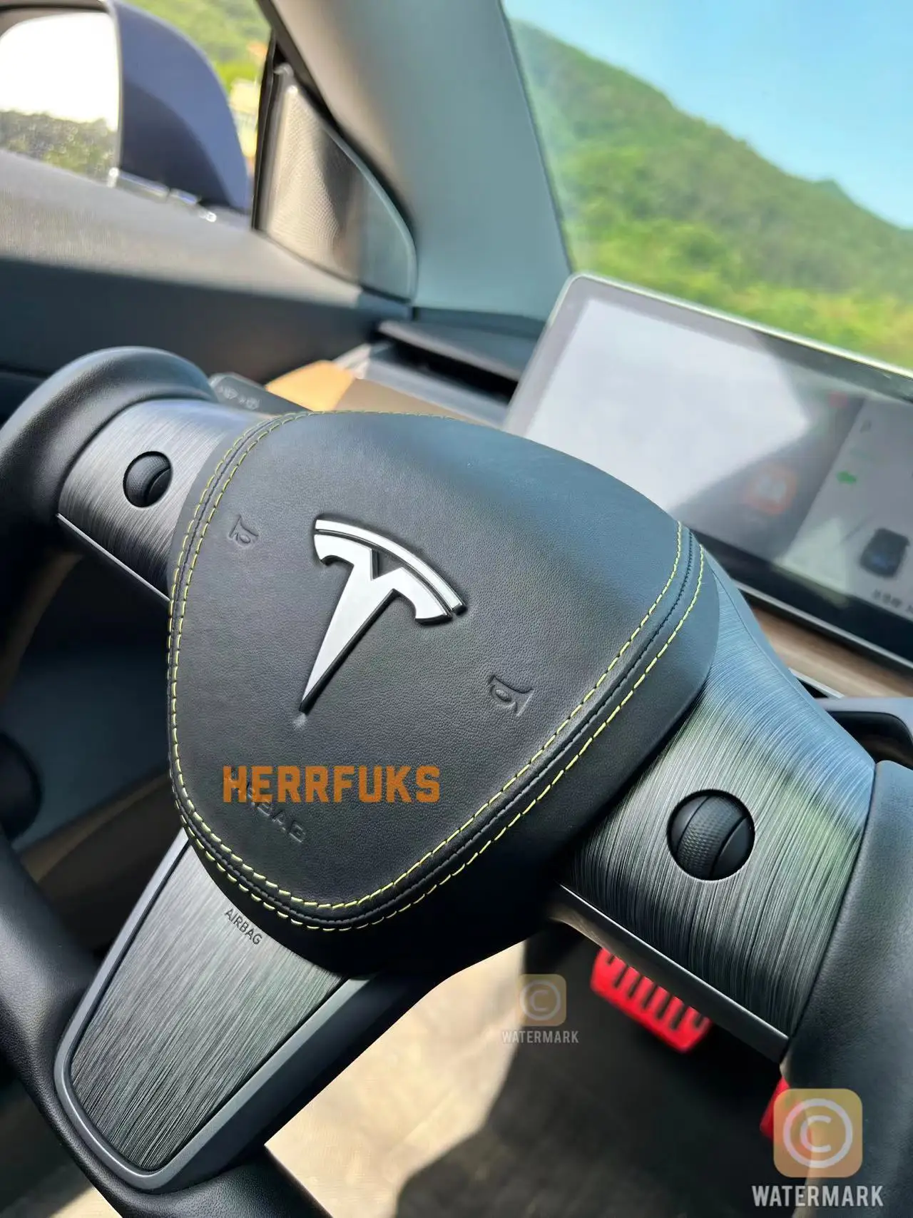 

for Tesla MODEL3/MODELY steering wheel control panel trim cover modification and upgrade