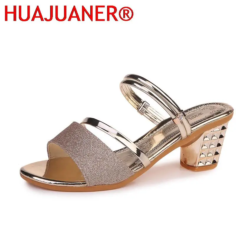 Женская обувь золотого цвета 2025 года серебряные летние вечерние туфли на высоком