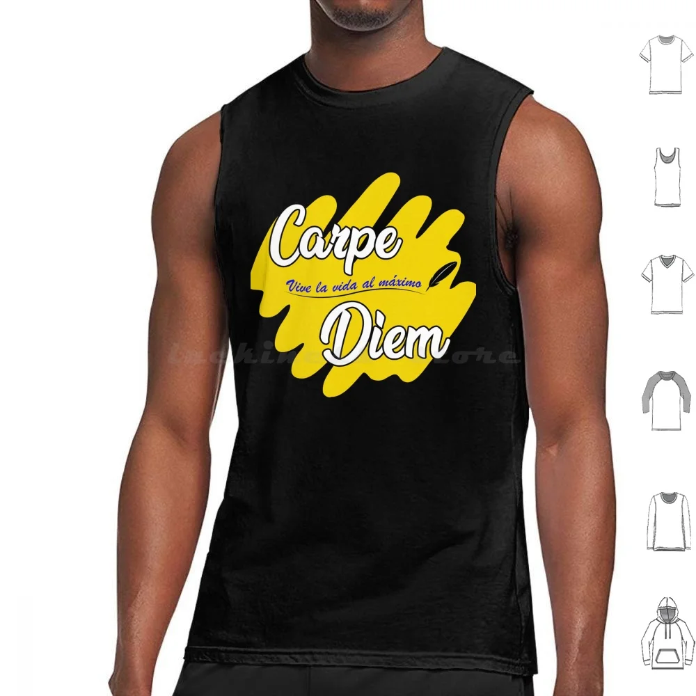 

Copia De T-Shirt " Carpe Diem " Tank Tops Print Cotton Carpe Diem Latin Lives Life Max Pen Igna Designs Nach Shop Yellow