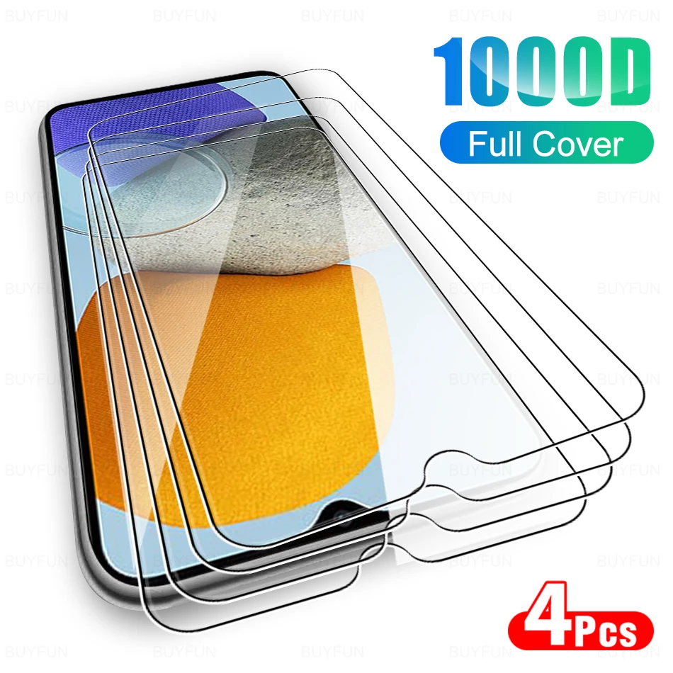 

4Pcs Protective Glass Screen Protector For Samsung Galaxy M23 M22 M 23 GalaxyM23 On For SamsungM23 Full Cover Tempered Film 6.6"