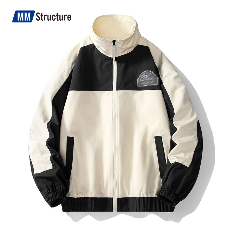 

Korean Men's Patchwork Jacket Boyfriend Style Windbreak Hip Hop Streetwear male High quality Spring Casual Oversized Light Coat