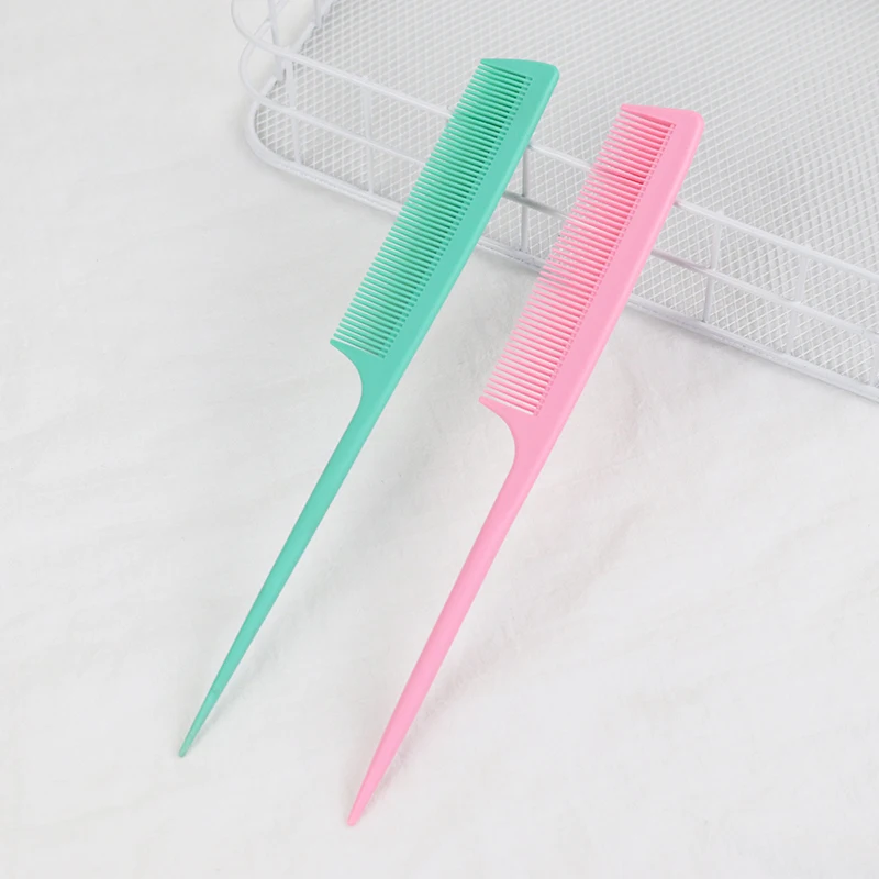 

1Pcs Pink/Green Plastic Anti-static Rat Tail Comb Fine-tooth Hair Partition Dying Pick Comb Hair Styling Tool