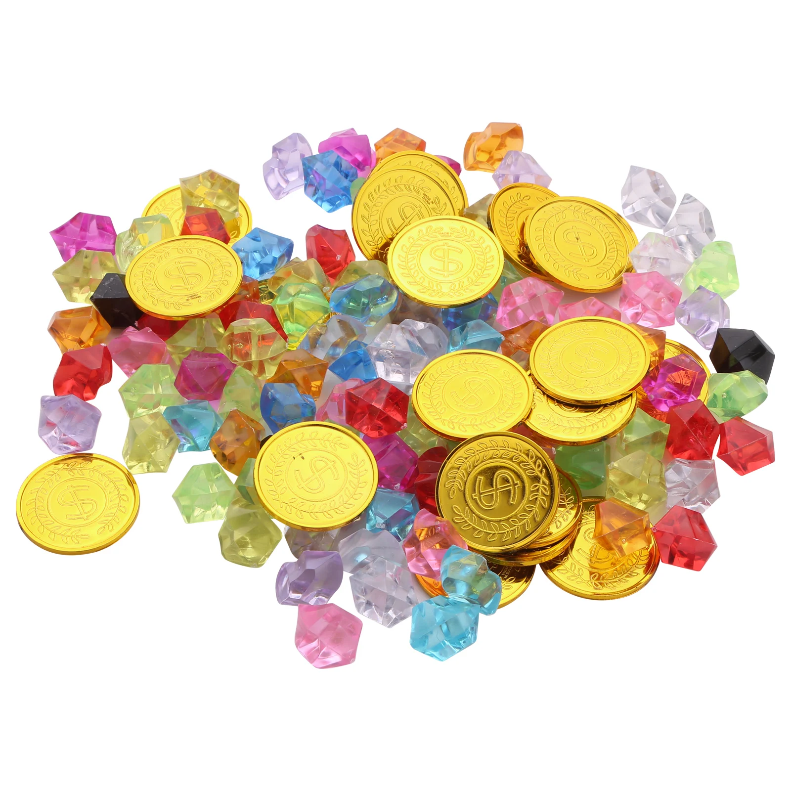 

Playhouse Gem Toy Gold Coins Crystal Pirate Treasure Hunt Escaped Room Halloween Pirate Adventure Themed Event Party Decor Gifts