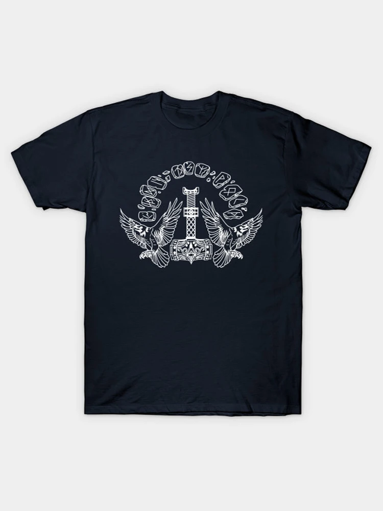 Футболка Norsic Vi Kings Rune Mjöllnir and Odin's Ravens новые повседневные футболки из 100% хлопка с