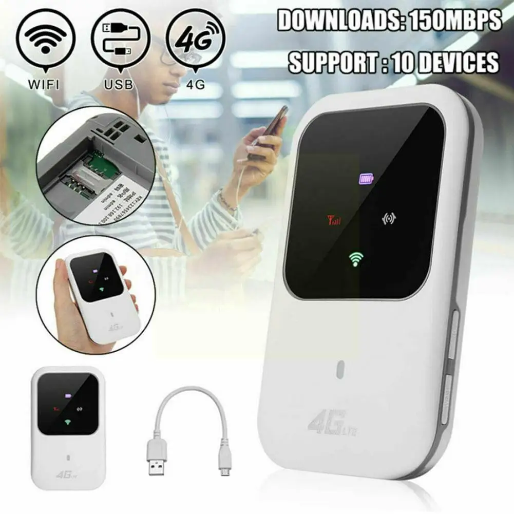 

Portable 4g Lte Mobile Broadband Wifi Router 150mbps Wireless Card Wifi Hotspot Modem Router Sharing Wi-fi Car Device Sim S J6t3