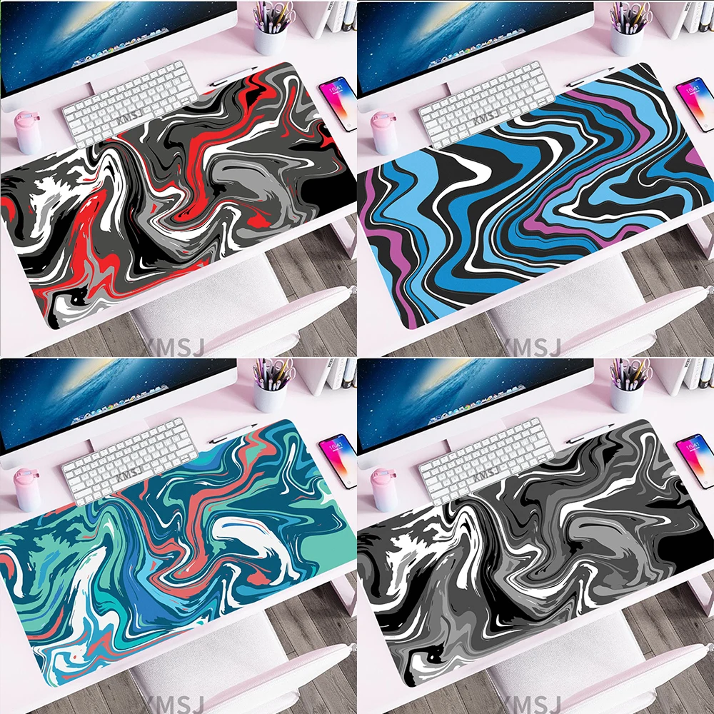 

Personalized Fabric Mouse Pad Art Desk Mats Office Carpet Desk Pad Mouse Mat Black Big Mousepad Rubber for Computer Gaming Desks