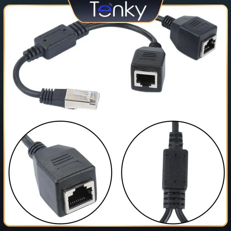 

Удлинительный кабель-переходник со штыревыми соединителями RJ45 и гнездовыми разъемами 1to2, сетевой кабель с разветвителем