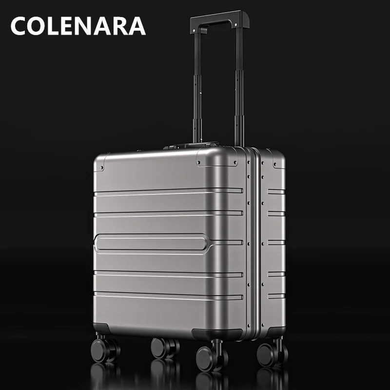 COLENARA мужской 18-дюймовый чемодан для бизнеса, небольшой чемодан на колесиках из алюминиевого магниевого сплава, универсальный чемодан на колесиках (art.: 3920d30ed41bb) - 3920d30ed41bb