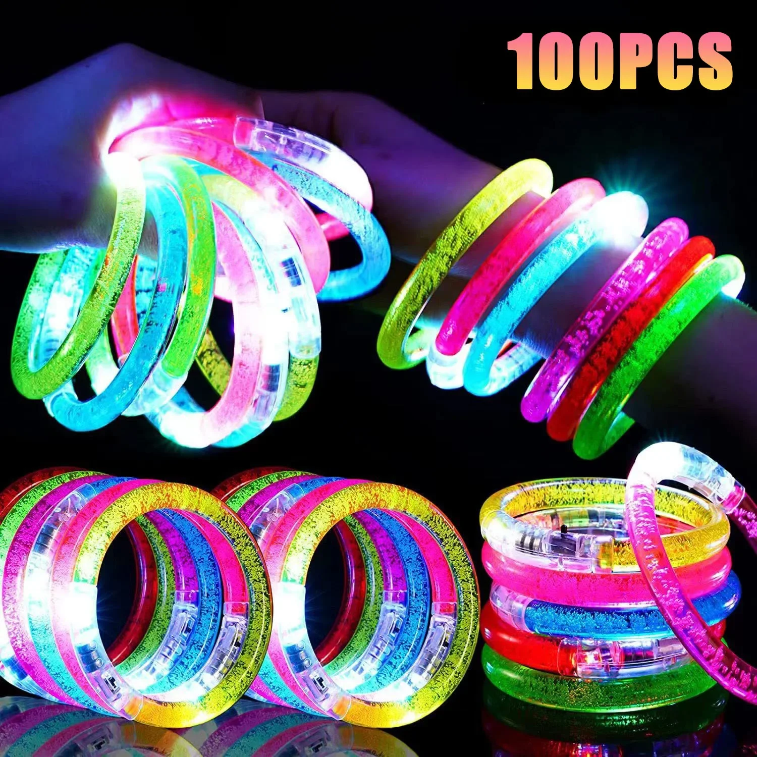 1-100 шт. светодиодный акриловый светящийся браслет на Хэллоуин