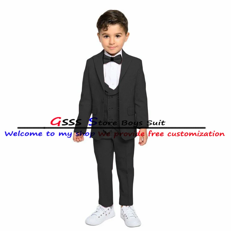 Suit for Boys Wedding Tuxedo Formal 3 Piece Suit Jacket Pants Vest Business Pink Jacket Child Custom Suit enlarge