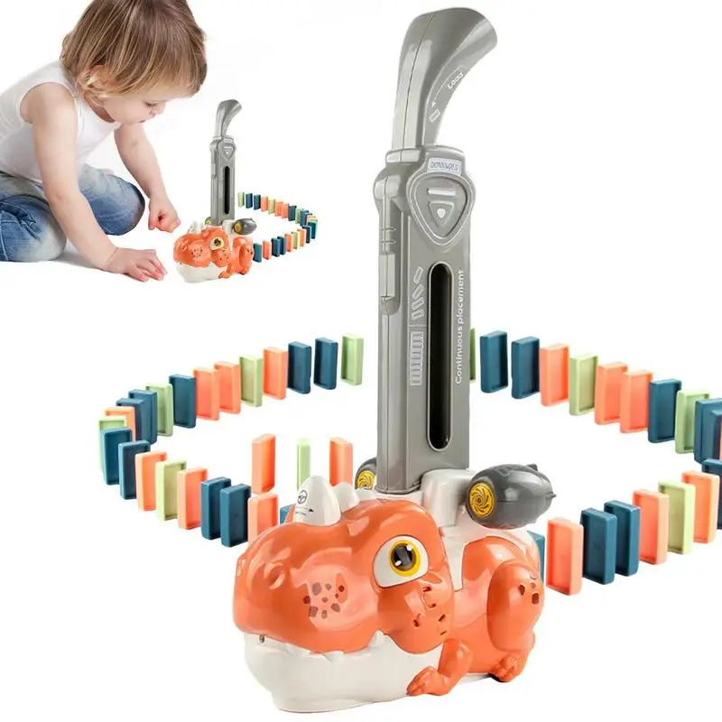 

Automatic Domino Train Toy 60pcs Auto Domino Train Stacking Games Domino Electric Game Toy With Light And Sound For Kids