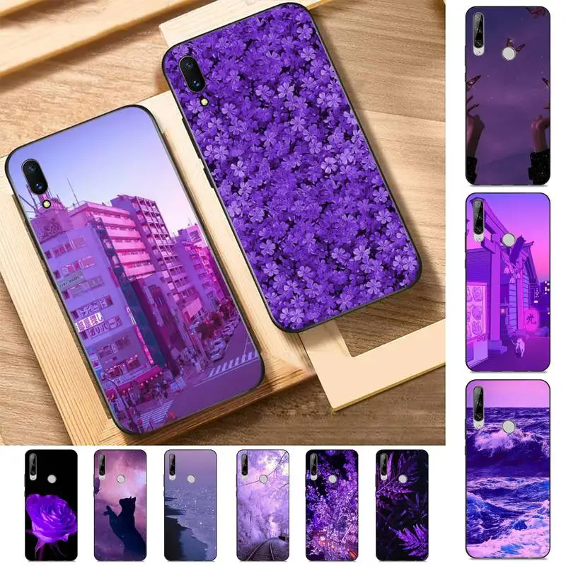 

Purple aesthetic Phone Case for Huawei Y 6 9 7 5 8s prime 2019 2018 enjoy 7 plus
