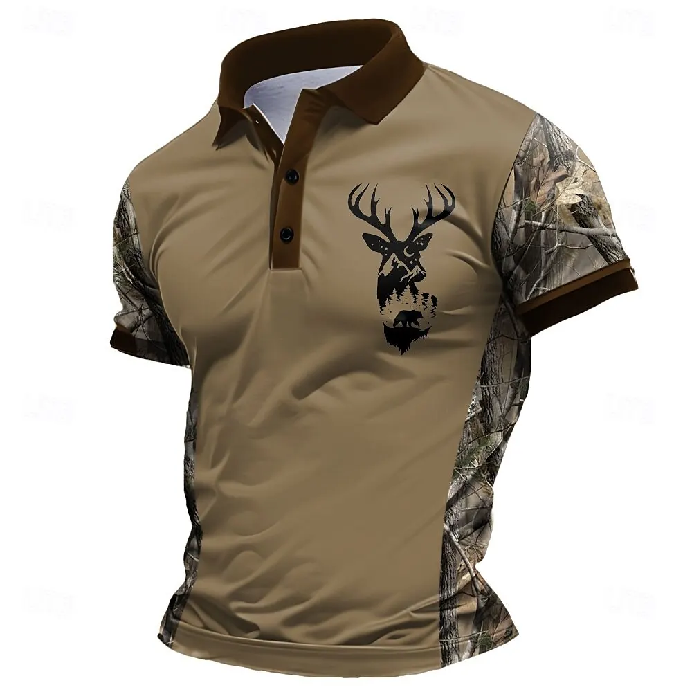 3D Milu Deer Print Half y2k Толстовки с короткими рукавами Модные свободные мужские топы