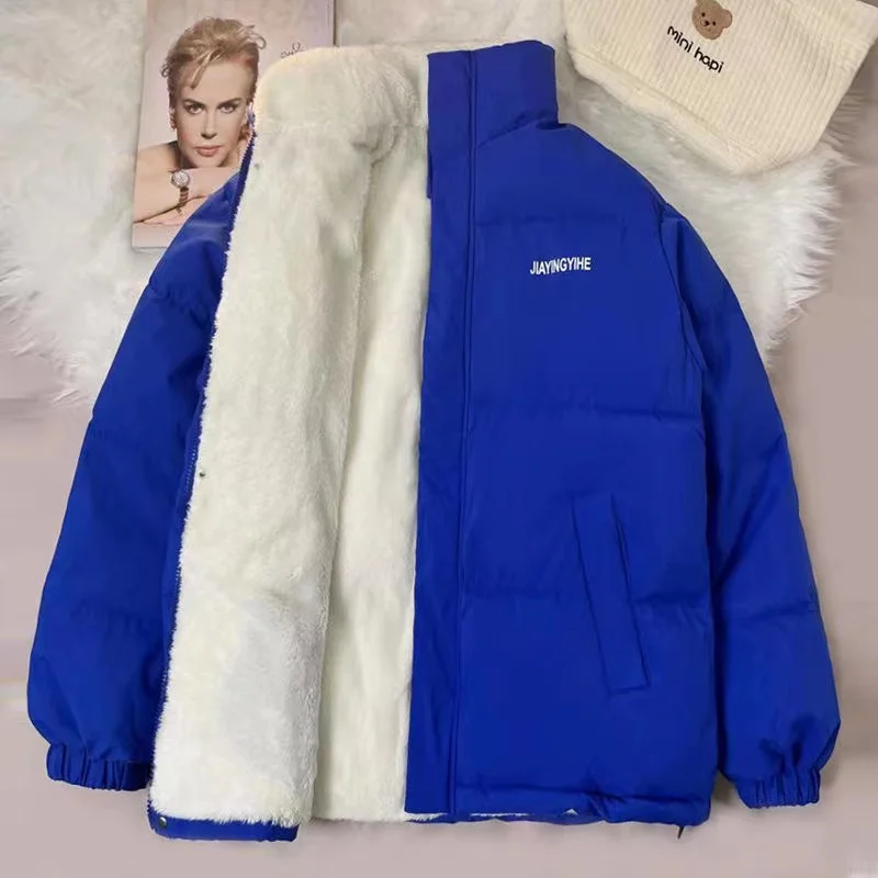 

Хлопковое пальто, женская короткая зимняя новая хлопковая куртка из овечьей шерсти, плюшевое свободное студенческое зимнее пальто