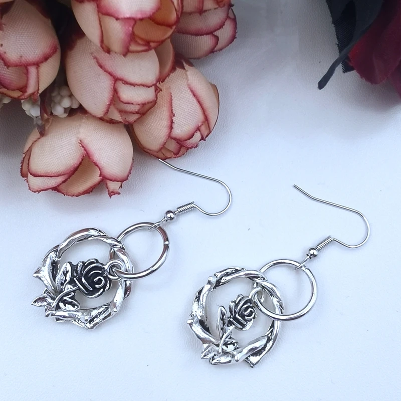 

Goth Thorns and Roses Witch Earrings Witch Alternative Gothic Medieval Statement Jewelry and Beautiful Fashion Women Gift