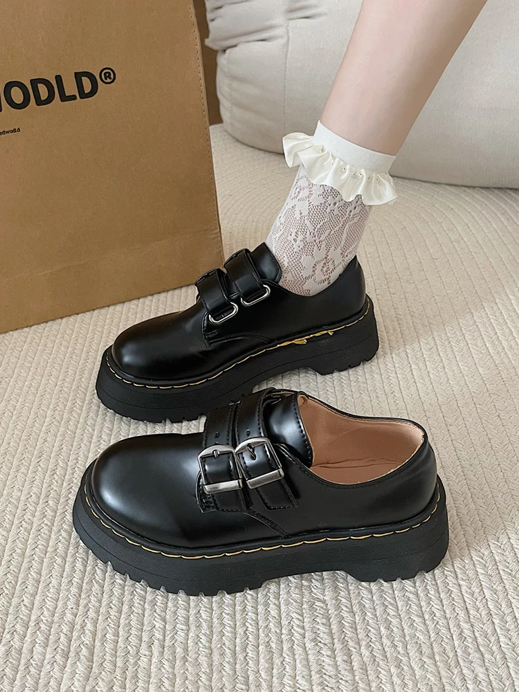 

Womens Loafers Shoes Female Footwear Round Toe British Style Casual Sneaker Oxfords Black Flats Clogs Platform Slip-on Dress Pr