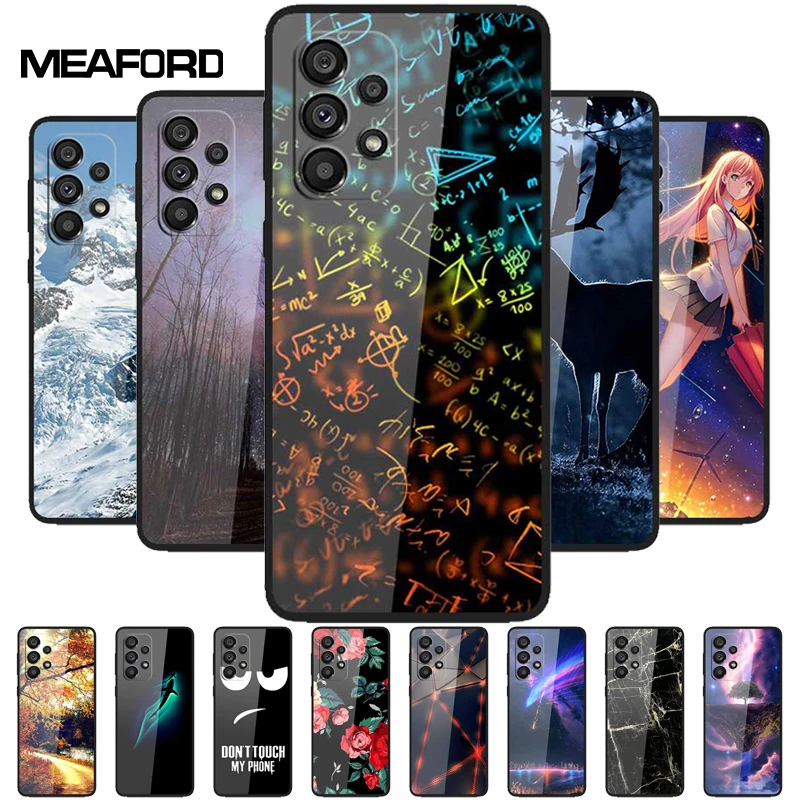 Чехлы для Samsung Galaxy A73 5G чехол 6 7 дюйма жесткие задние крышки из закаленного стекла