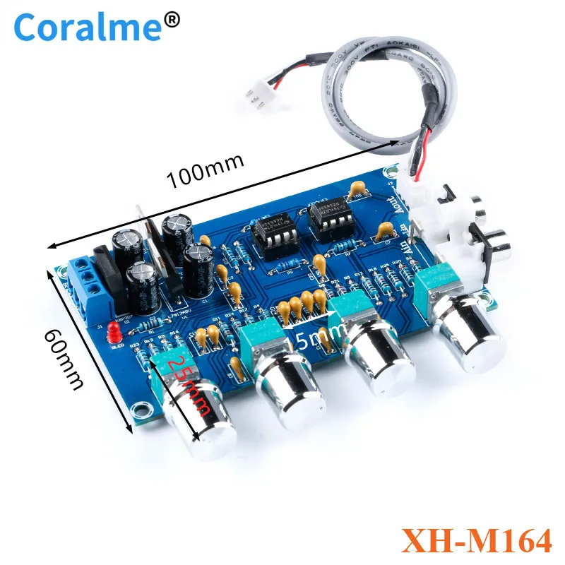 

XH-M164 NE5532 Amplifier Board Module Stereo Pre-amp Preamplifier Tone Board Audio 4 Channels 4CH CH Control Circuit Module