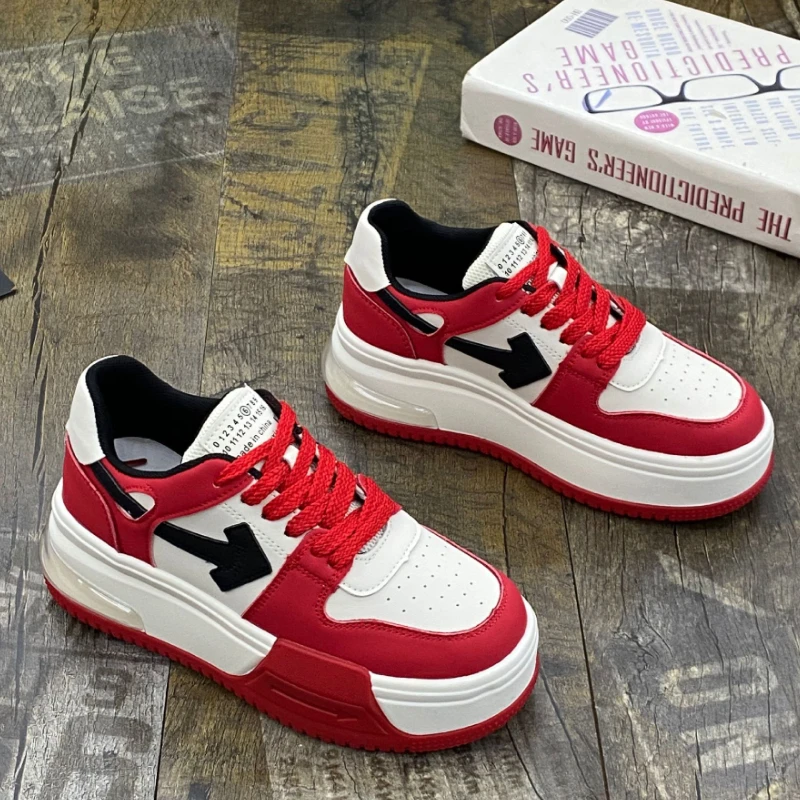 

Женская обувь Новинка весна-осень 2023 обувь из натуральной кожи на шнуровке с толстой подошвой Повседневная спортивная обувь