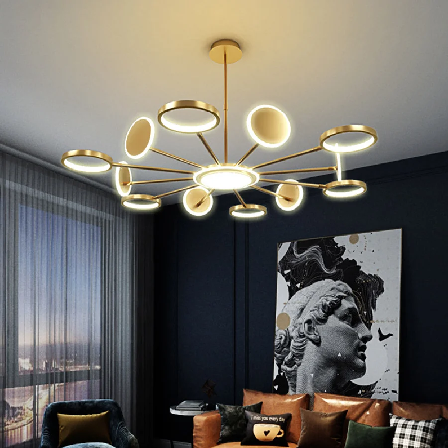 

Современная светодиодная люстра NEO Gleam для гостиной, спальни, кабинета, подвеска 110 В, 220 В, алюминиевая люстра