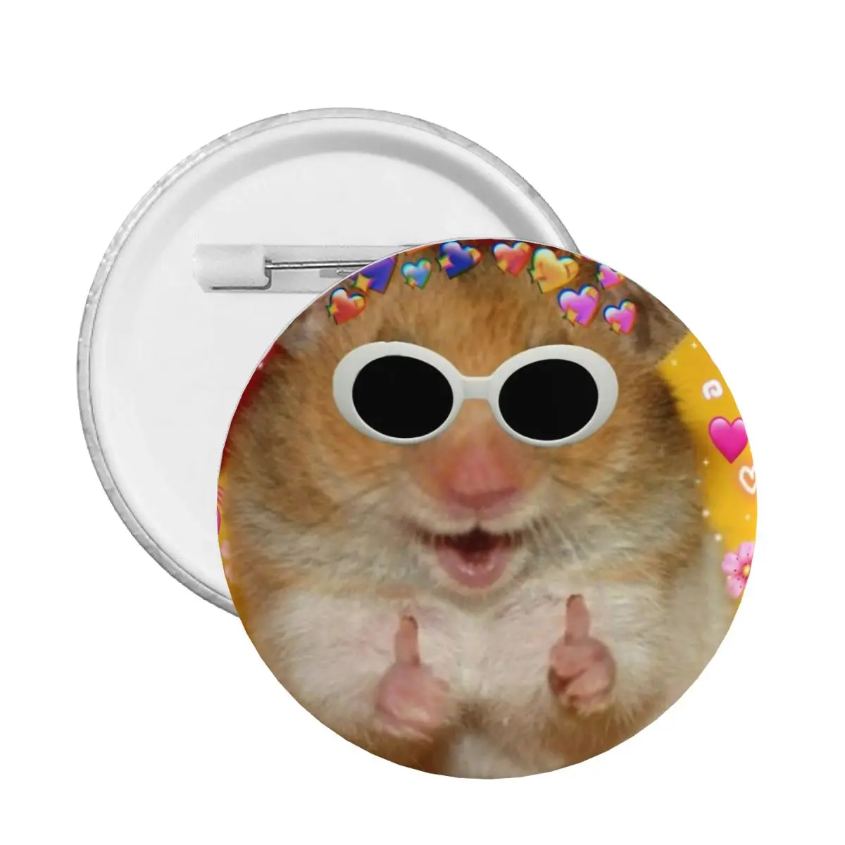 

Hamster Show Off One's Cleverness Peace Pin Customizable Badge Bag Badges Brooch Brooches Metal Pins Friends