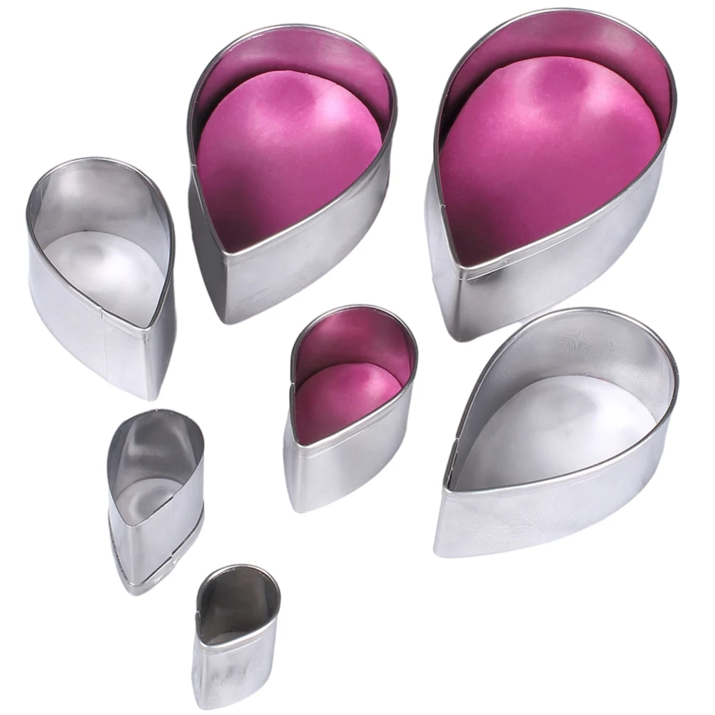 7 шт./компл. розовый резак из нержавеющей стали форма капли воды для цветов