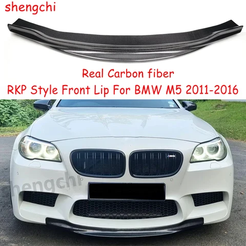 Передний бампер из настоящего углеродного волокна в стиле F10 M5 RKP для BMW 5 серии M5 F10, передняя губа 2011-2016