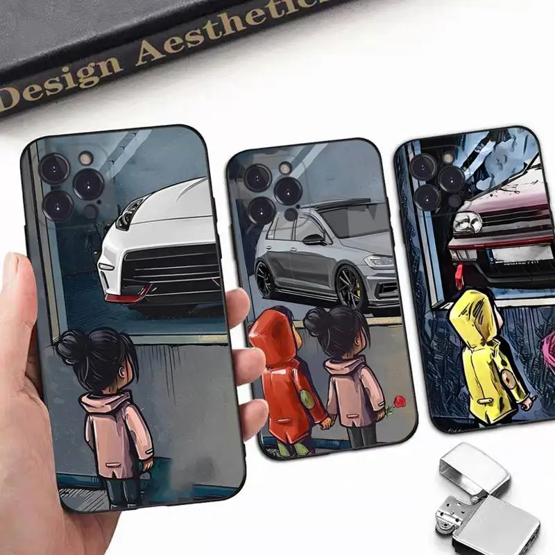 

Boy Girl See Cool Sports Car Drift Phone Case For iPhone 8 7 6 6S Plus X SE 2020 XR XS 14 11 12 13 Mini Pro Max Mobile Case