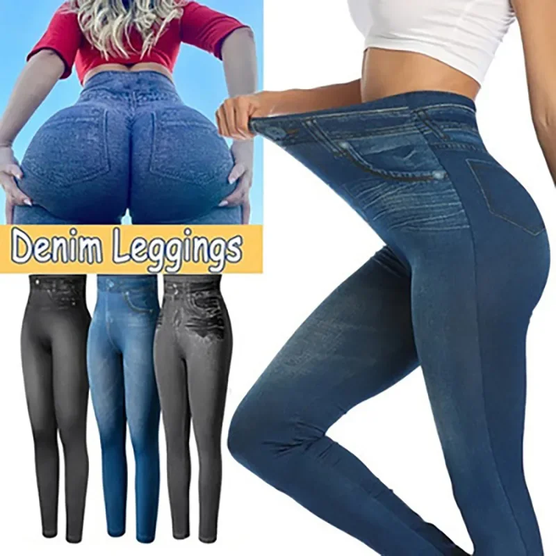 

High Stretch Jeans Leggings Women High Waist Leggings Women Plus Size 4XL 5XL Fashion Ladies Jeans Leggings
