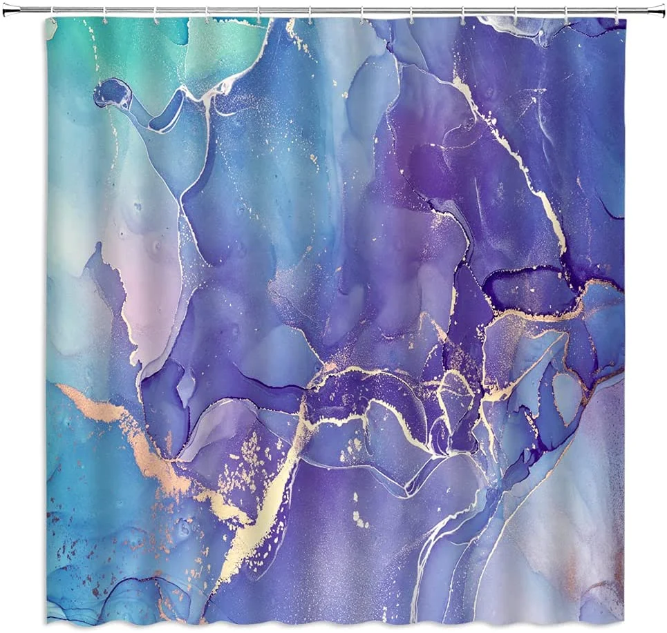 marble striped shower curtain white gray gold black simple design bathroom accessories decorative waterproof screen with hook free global shipping