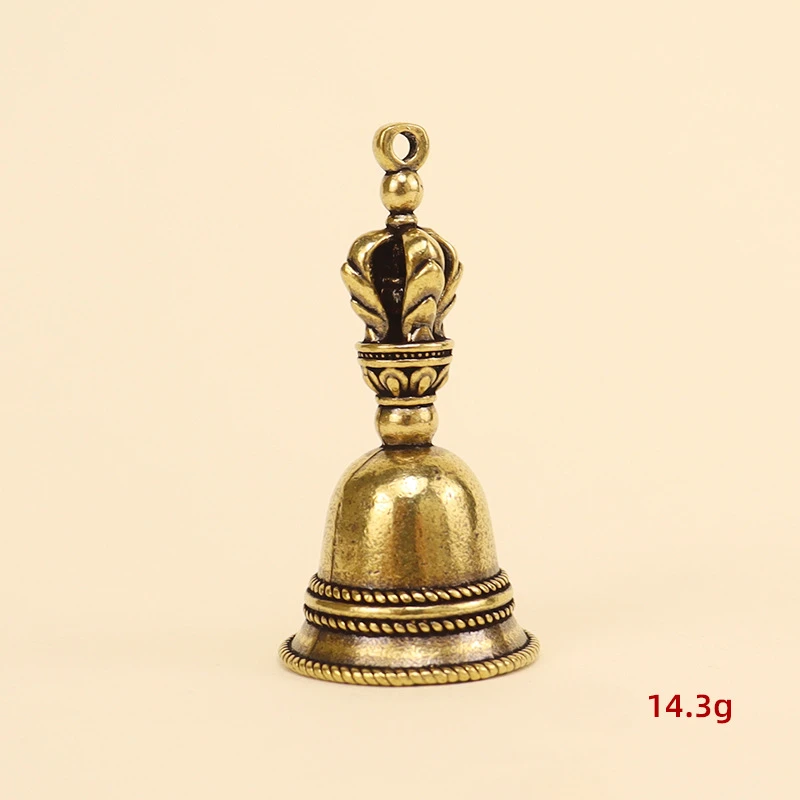 

Brass Wind Bell Vintage Die-casting Drop Tibetan Hand Call Bronze Bell Reception Service Meditation Prayer Hanging Pendant Decor