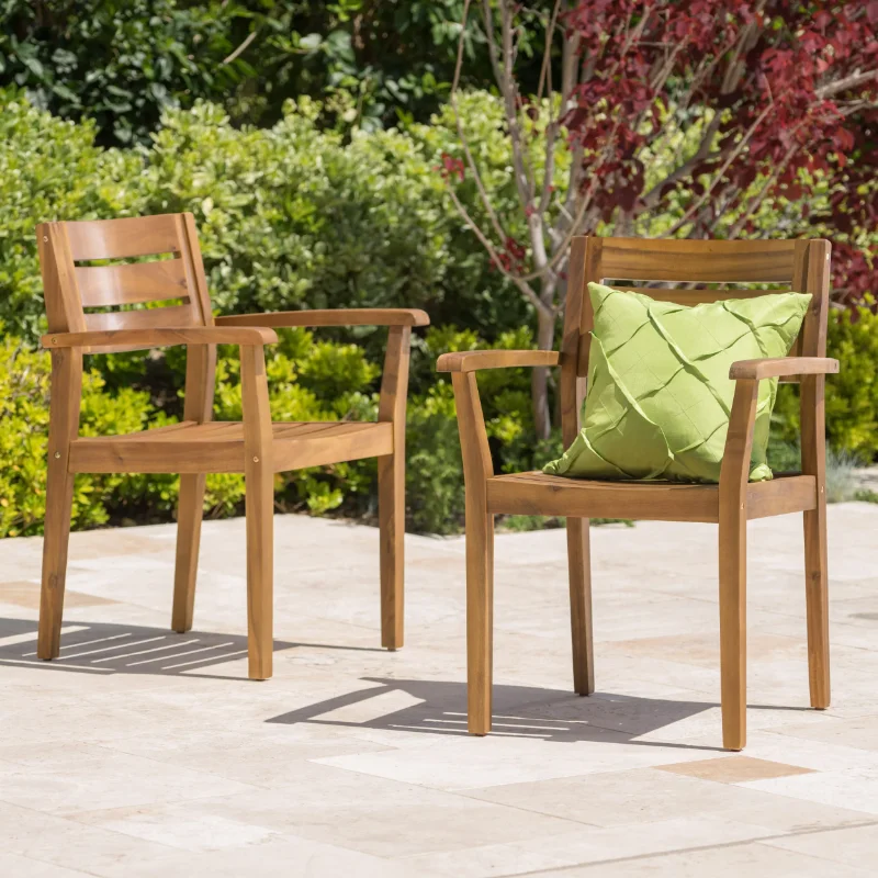 S, Set Of 2, Teak Finish) Outdoor Chair  Patio Furniture