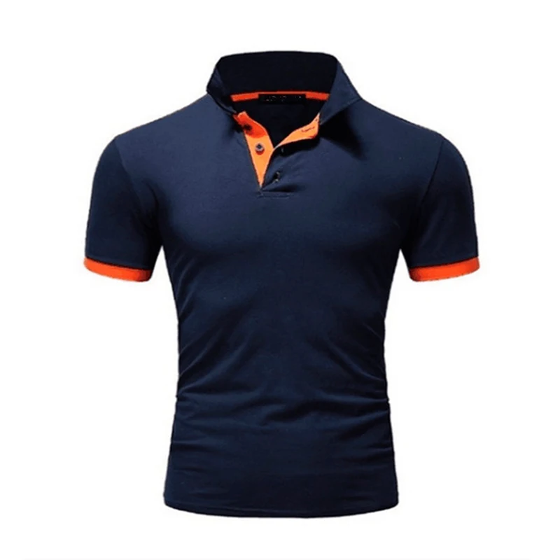 

2021 Summer Short Sleeve Polo Shirt Men Fashion Polo Shirts Casual Slim Solid Color Business Men's Polo Shirts Men's Clothing