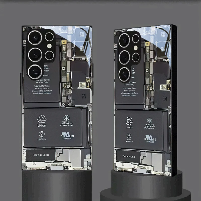 Фото Чехол для телефона из гальванизированного стекла и ТПУ для Samsung Galaxy S26 S25 S24 S23 S22 S21 FE, Ultra, Plus, ударопрочный, с технологией защиты от падений №1