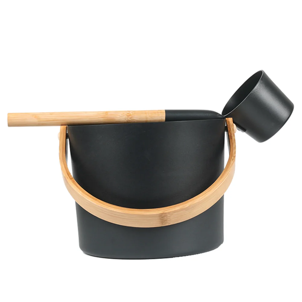 

For Shower Family Hotel Long Handle Spoon Home Steam Room Large Capacity Aluminum Sauna Bucket Gift Bath Accessories Bathroom