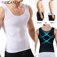abs compression shirts slimming body shaper vest for men gynecomastia waist trainer corset underwear fitness tank top undershirt