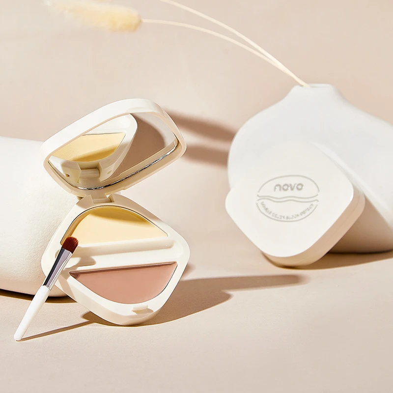 

Two-Color Concealer, Freckles, Acne Marks, Dark Circles Long-Lasting Waterproof, Makeup-Free Student Party Concealer Disc