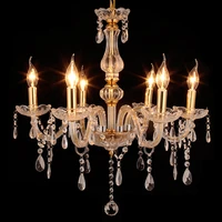 k9 modern crystal chandelier 6 arm chandelier ac110220v living room bedroom home decor e14e12 glossy led ceiling lighting