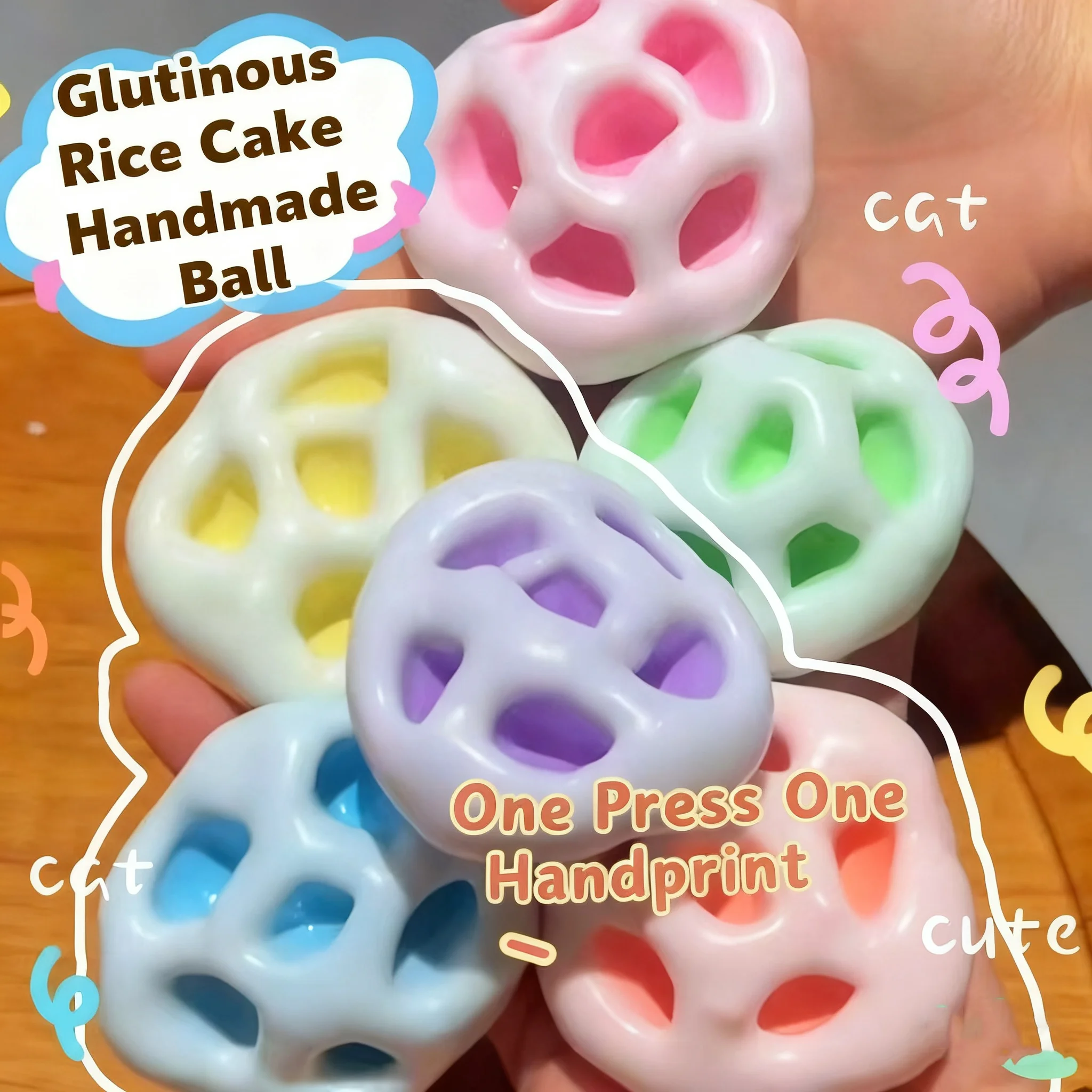 Фото Mochi Squishy медленный отскок сжимаемые игрушки для детей, мяч для снятия стресса, декомпрессия, расслабление, сенсорные игрушки, подарок №4